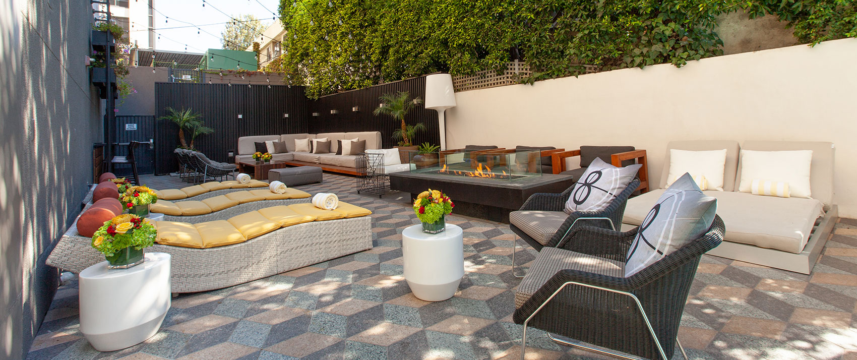 hotel outdoor poolside patio